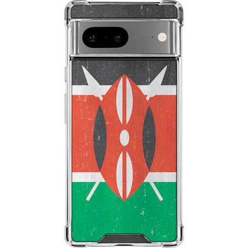 Kenya Flag Distressed Google Pixel 8a Clear Case